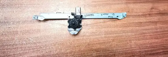 Rear door window regulator with motor