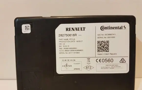Renault Koleos II GPS navigation control unit/module 282750616R