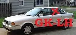 Audi 80 90 B3 Rear door window glass 893845025D