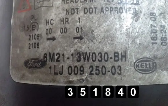Ford Galaxy Headlight/headlamp 1LJ00925003