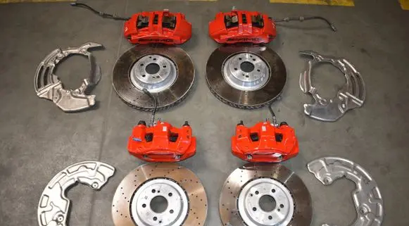 Mercedes-Benz C W206 Brake discs and calipers set A2064217402 A2064235400 A2064217302