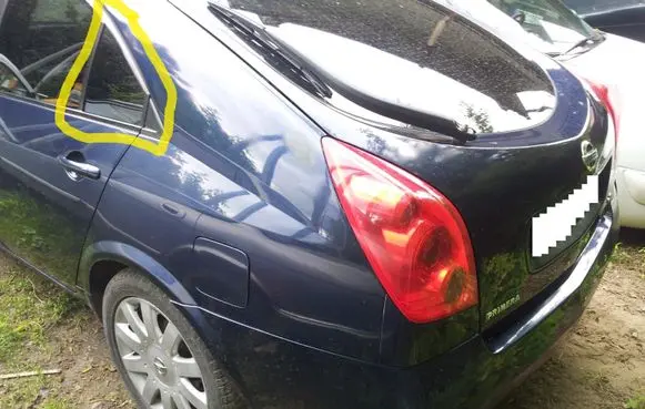 Nissan Primera Rear vent window glass REAR-LEFT film