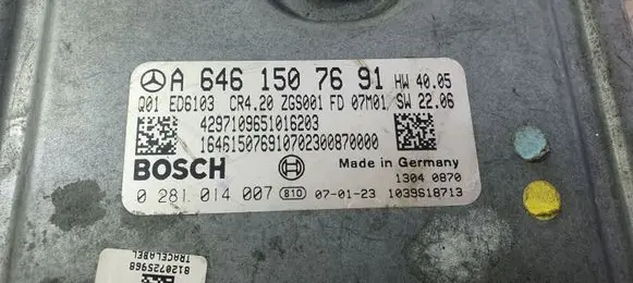 Mercedes-Benz Vito Viano W639 Engine control unit/module A6461507691 0281014007