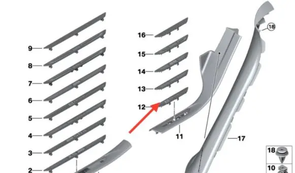 BMW X5 F15 Other sill/pillar trim element 51477357049 7357049