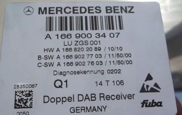 Mercedes-Benz SLK R172 Antenna control unit A1669003407