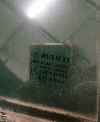 Renault Megane IV Rear door window glass 43R004654 E000191 DOT211M94AS3